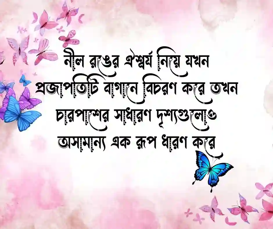 নীল প্রজাপতি নিয়ে ক্যাপশন