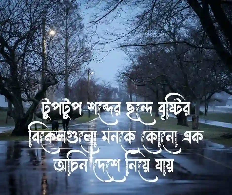 বৃষ্টি ভেজা বিকেল নিয়ে ক্যাপশন
