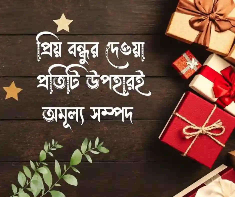 বন্ধুর দেওয়া উপহার নিয়ে ক্যাপশন