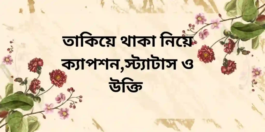 তাকিয়ে থাকা নিয়ে ক্যাপশন,স্ট্যাটাস ও উক্তি
