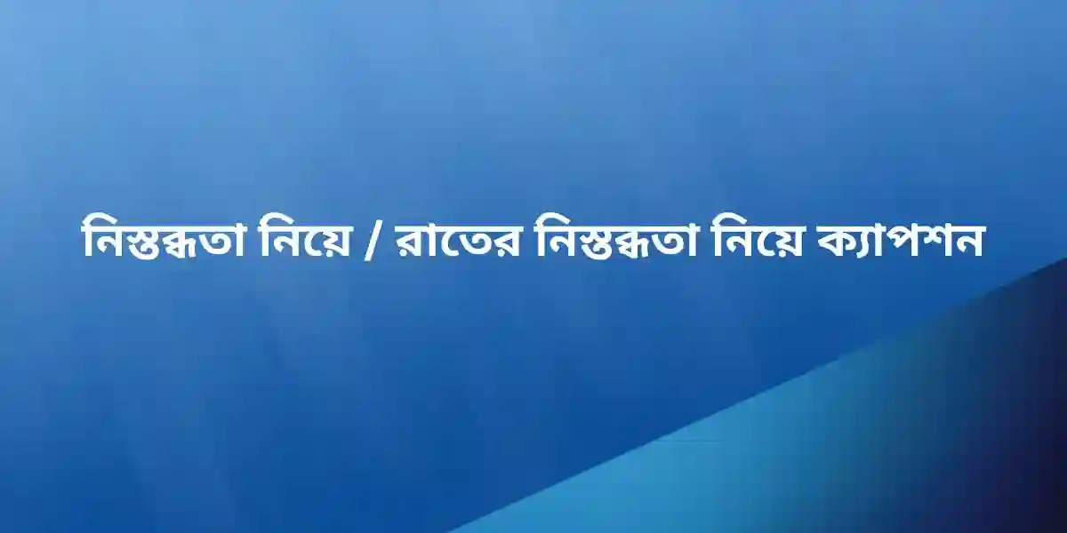 নিস্তব্ধতা নিয়ে রাতের নিস্তব্ধতা নিয়ে ক্যাপশন