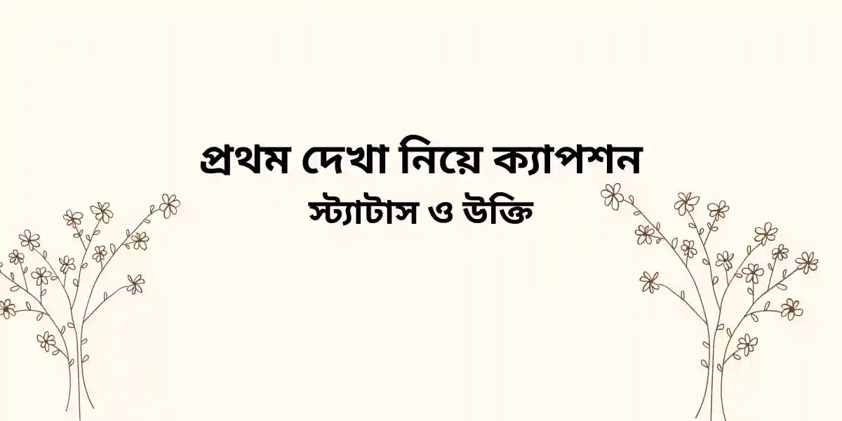 প্রথম দেখা নিয়ে ক্যাপশন স্ট্যাটাস ও উক্তি